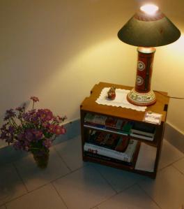 Corner table and lamp