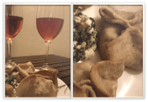My Spinach and Feta Fatayers served with a lovely Rosé.
