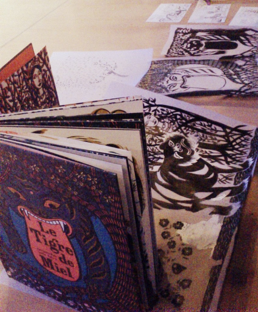 Comparing the book and the illustrations that Joëlle  created.